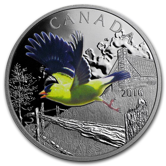 2016 Canada 1 oz Silver Migratory Birds (American Goldfinch) 2016 Canada 1 oz Silver Migratory Birds (American Goldfinch)